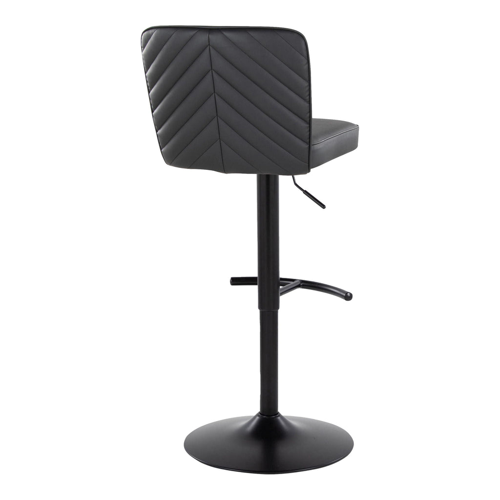 Contemporary Adjustable Barstool Set with Swivel and Rounded T Footrest - Black, White, Beige