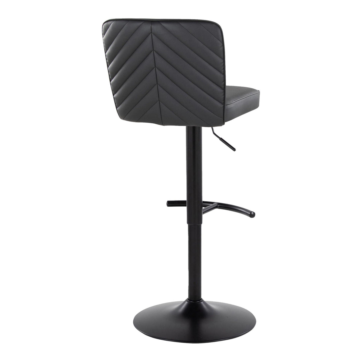 Contemporary Adjustable Barstool Set with Swivel and Rounded T Footrest - Black, White, Beige