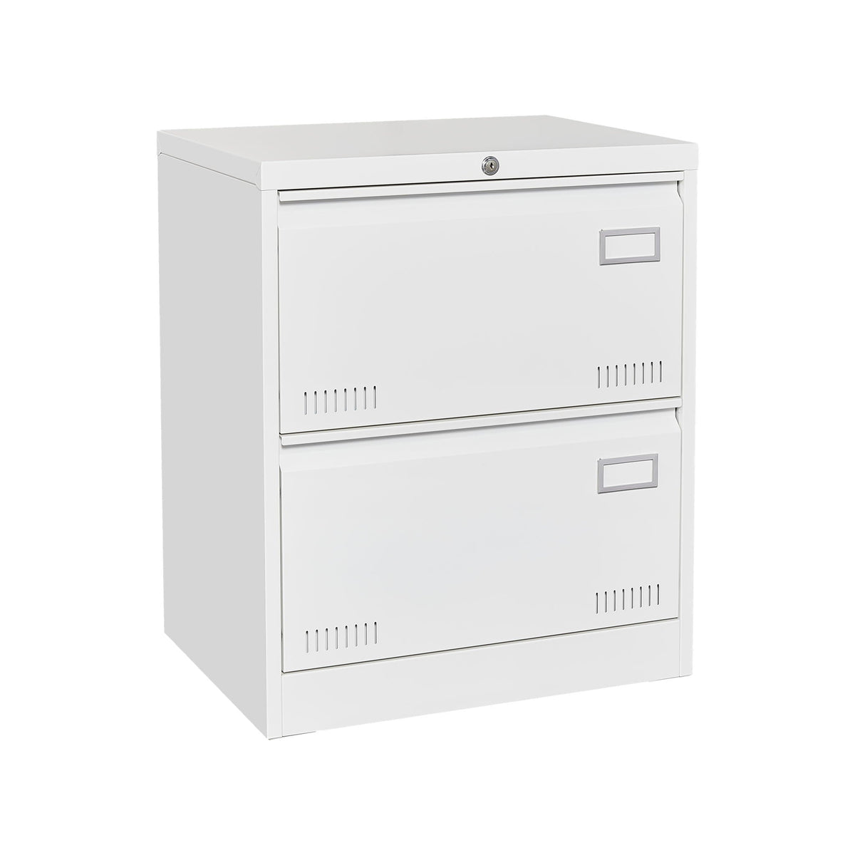 Locking Metal Filing Cabinet 3 Drawer - Multiple Sizes, Black or White