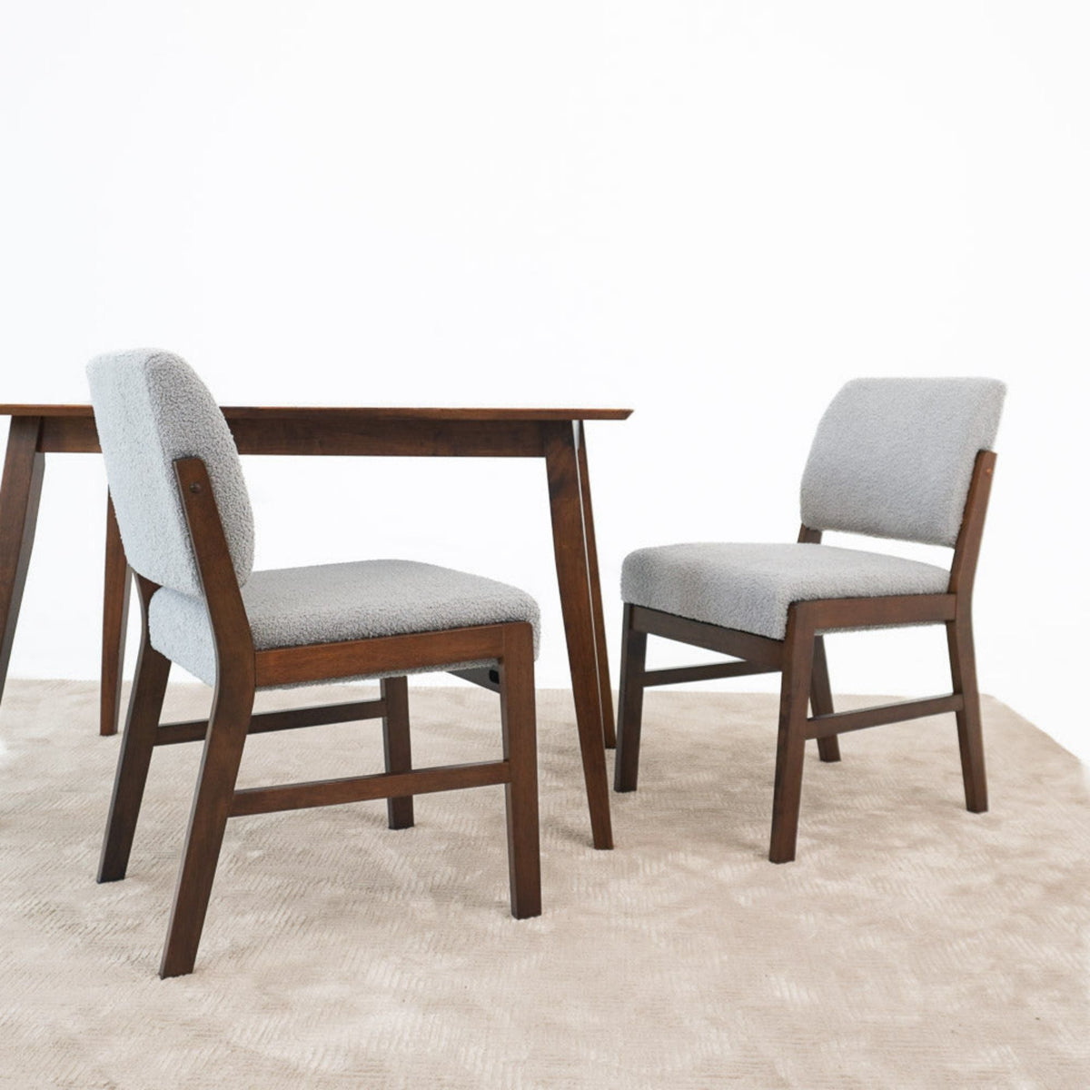 Light Gray Dining Chair Set of 2 with Lumbar Support - Caldwell