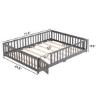 Solid Floor Bed with Door and Safety Fence - Full or Twin Size