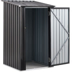 Outdoor Steel Storage Shed with Lockable Door - Black