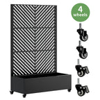 Metal Planter Box with Trellis - Black