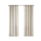 Plaid Rod Pocket and Back Tab Curtain Panel with Fleece Lining - Natural