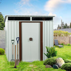 Outdoor Storage Shed with Galvanized Steel Construction - Gray or White