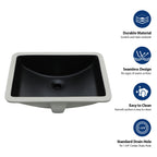 Modern Ceramic Undermount Bathroom Sink with Overflow - White or Black