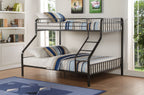 Caius Twin Long Queen Bunk Bed - Gunmetal