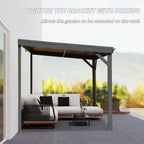 8' x 10' Lean To Gazebo with Upgraded Drainage System - Gray