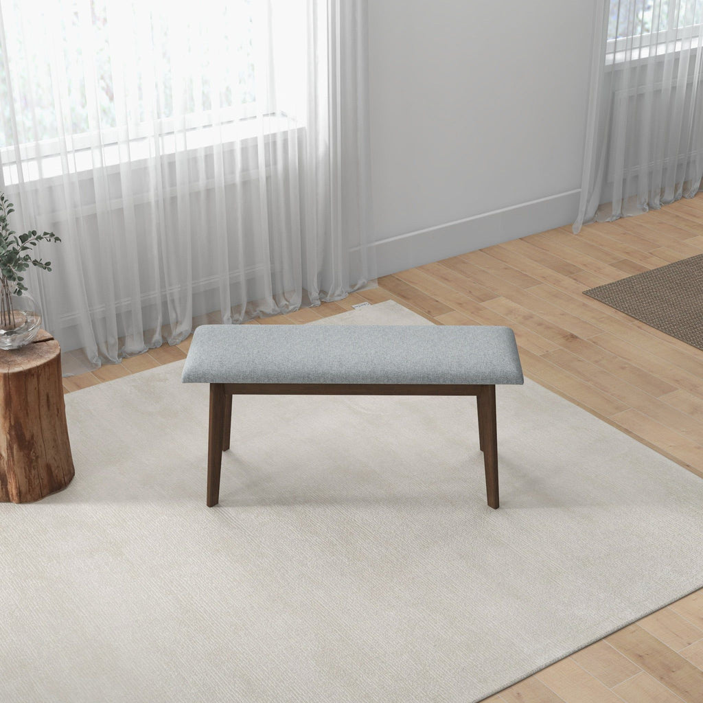 Carlos Upholstered Bench with High Density Foam Cushion - Gray