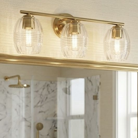 Luster 3 Lights Vanity With Clear Glass