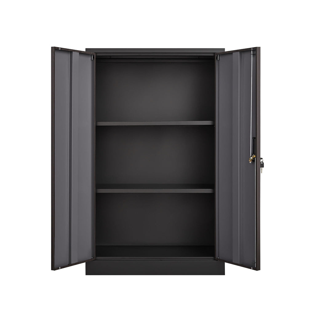Metal Storage Cabinet With Locking Doors And Adjustable Shelf