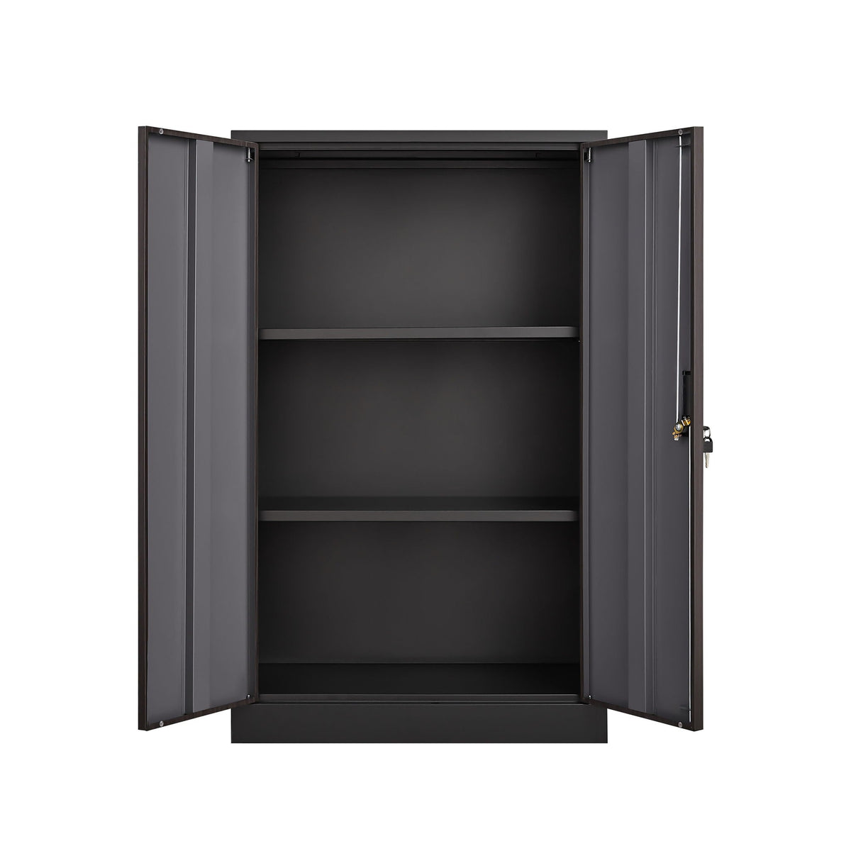Metal Storage Cabinet With Locking Doors And Adjustable Shelf