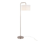 Contemporary Floor Lamp with Drum Shade - Black, Pearl Silver, Gold
