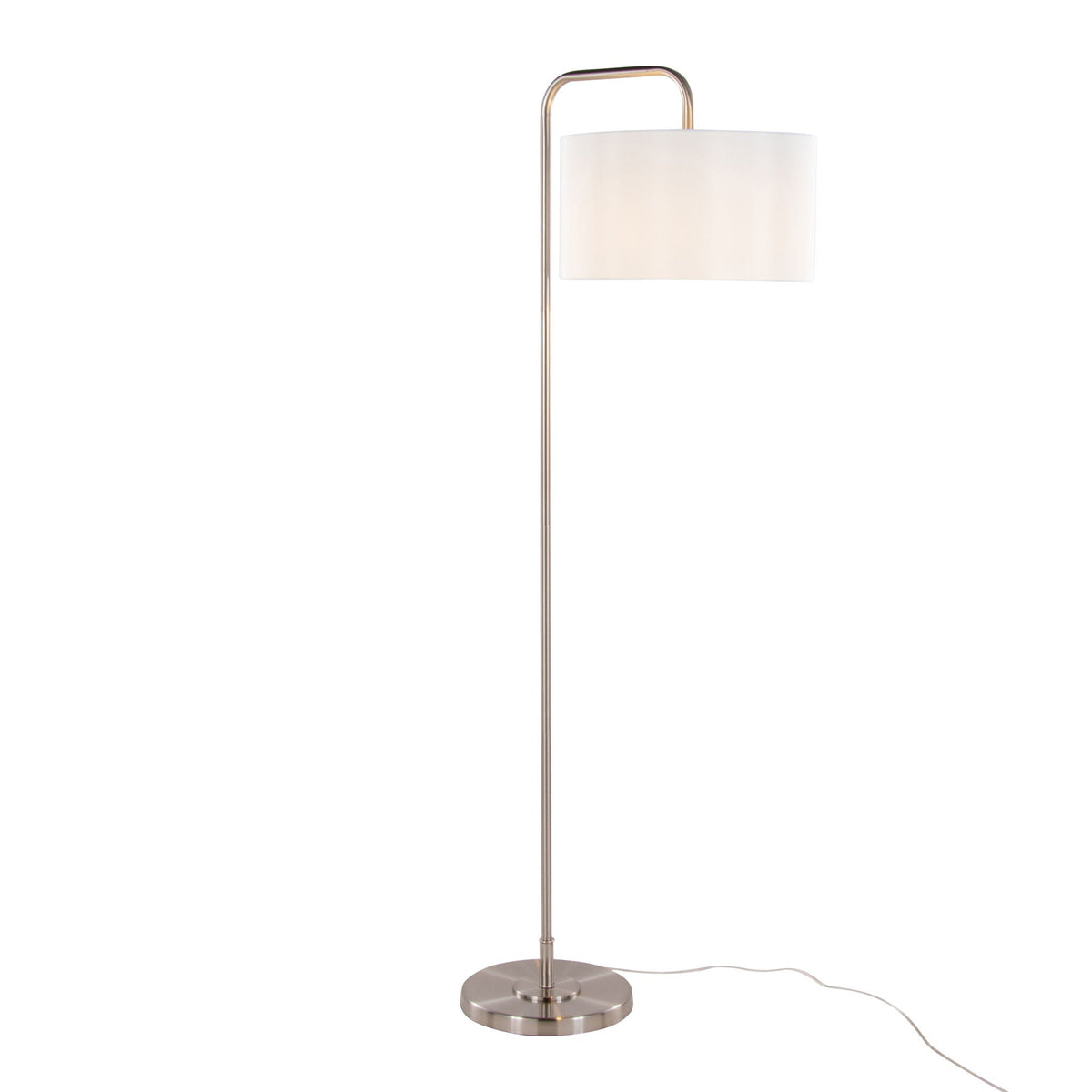 Contemporary Floor Lamp with Drum Shade - Black, Pearl Silver, Gold
