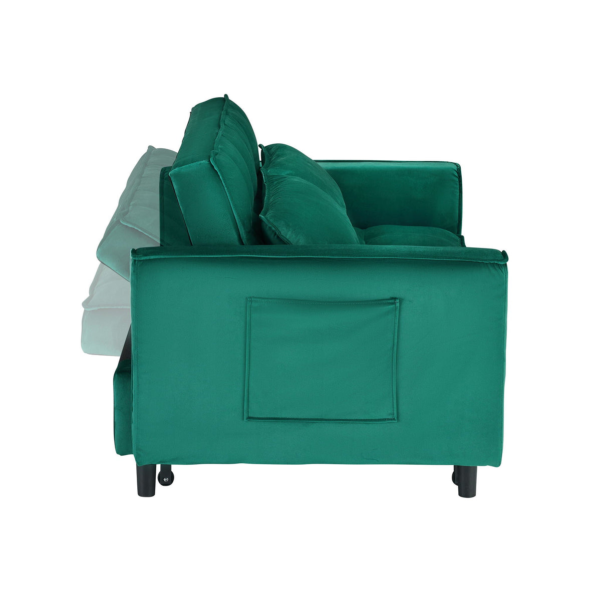 Convertible Velvet Sofa Bed with Storage Pockets - Multiple Colors