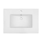 Premium Rectangular Vanity Top with Single Faucet Hole and Overflow - White