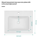 Rectangular Single Vanity Top with Overflow - White Ceramic