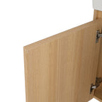 Modern Bathroom Vanity with Ceramic Basin and Storage Cabinet - Light Brown, Black, or White
