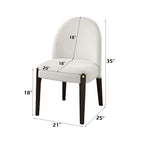 Beige Side Chair Set of 2 with Upholstered Seat - Clayten