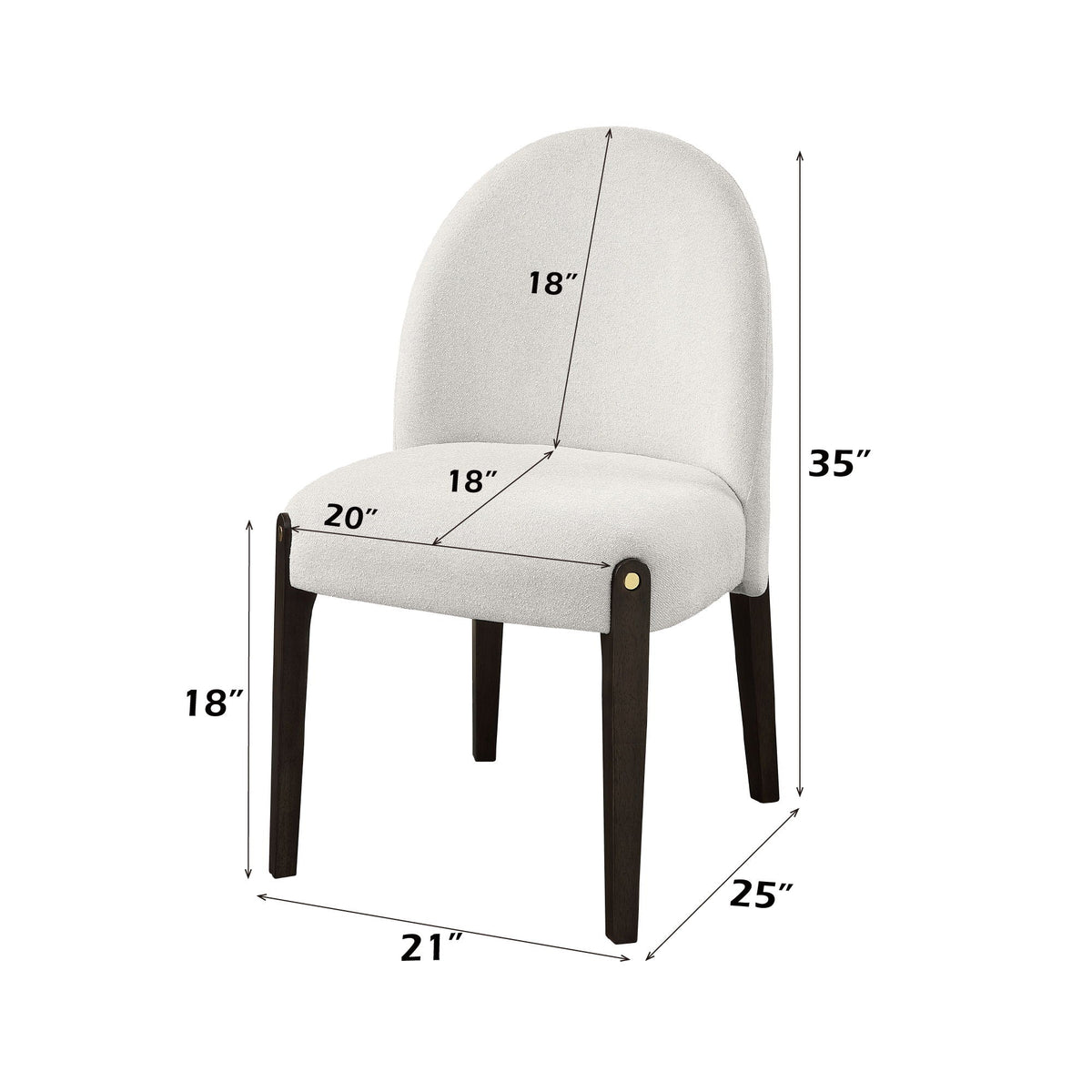 Beige Side Chair Set of 2 with Upholstered Seat - Clayten