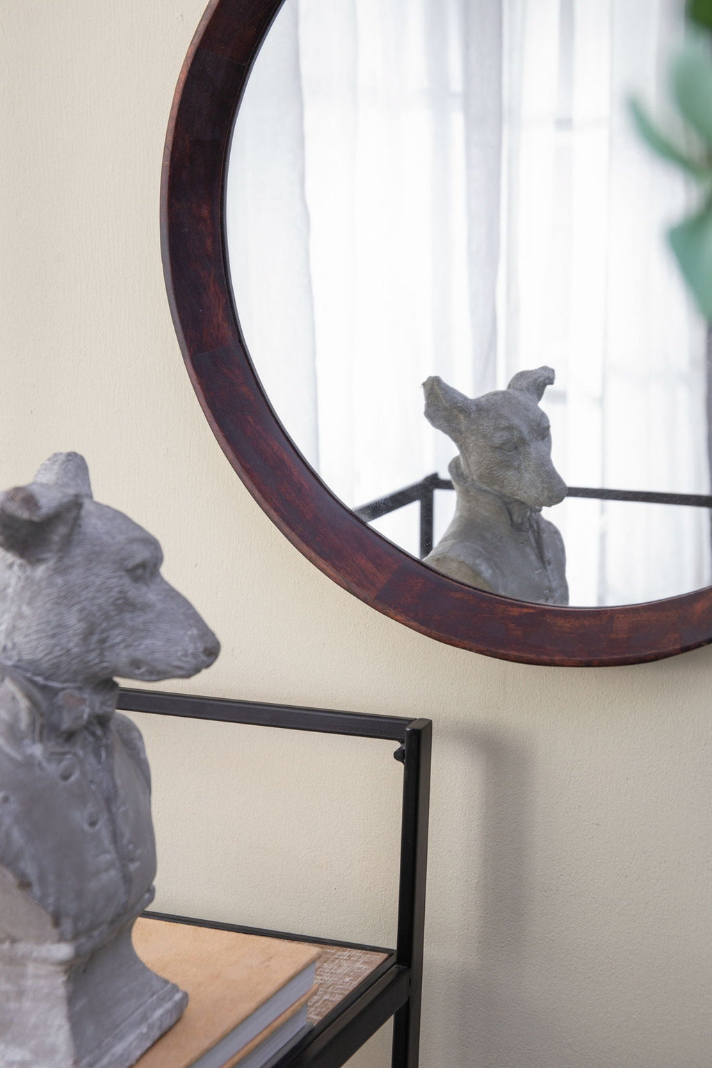 Transitional Mango Wood Wall Mirror with Frame - Multiple Colors