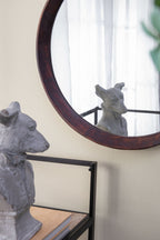 Transitional Mango Wood Wall Mirror with Frame - Multiple Colors