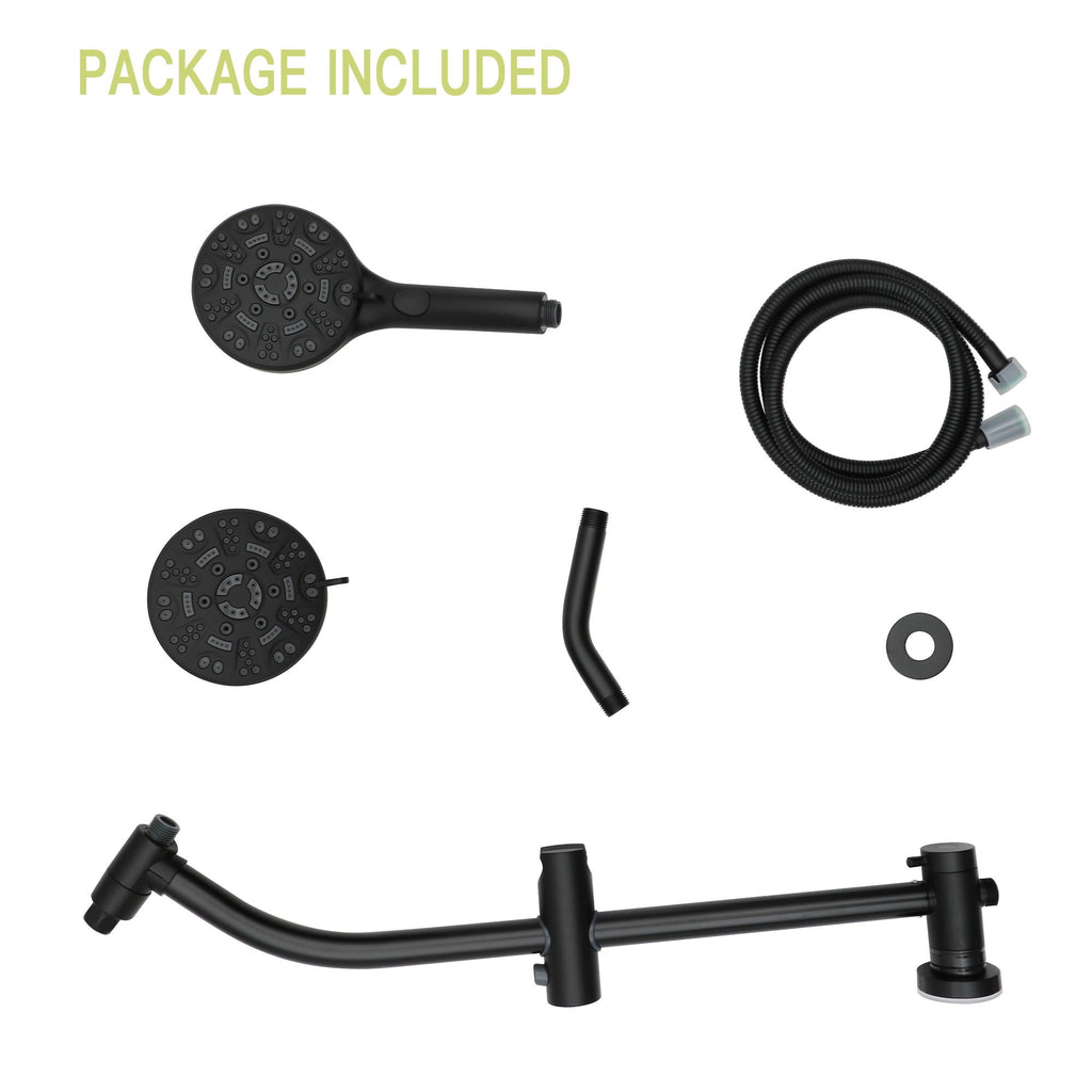 Dual Shower Head System with Rain Shower and Adjustable Slide Bar - Multiple Colors