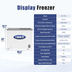 7.0 Cu.Ft Commercial Display Chest Freezer with Inverter Technology - Glass