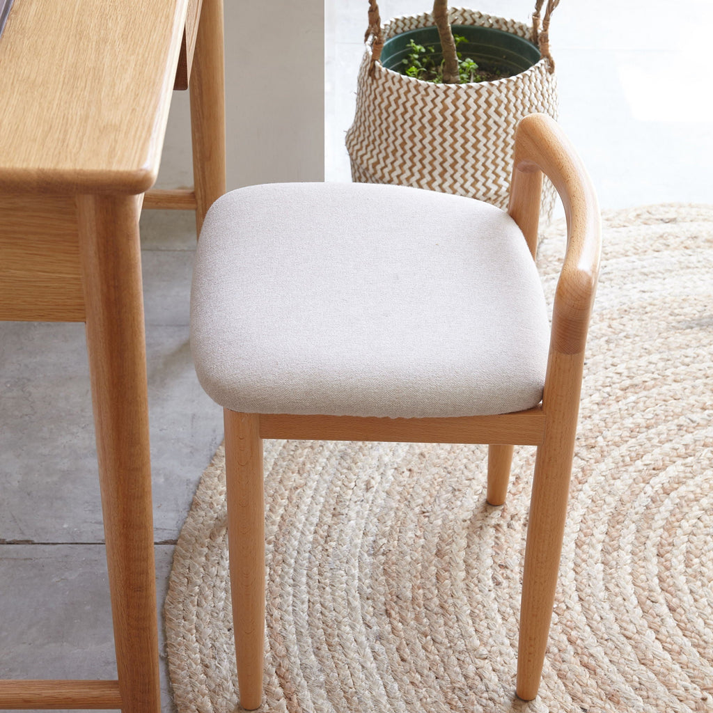 Bar Height Fabric Stool with Backless Design - Natural
