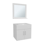 White Bathroom Set Vanity Sink with Mirror - 2 Doors, 1 Shelf