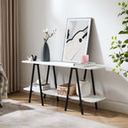 Modern Console Table with Carbon Steel Legs - Gray, White, Black