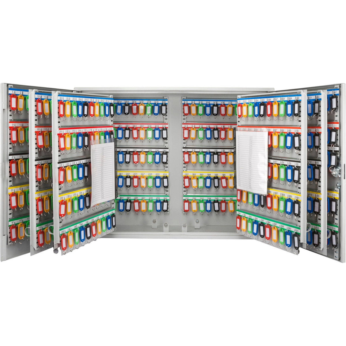 Adjustable Key Cabinet with Lock - Multiple Sizes, Gray or Black