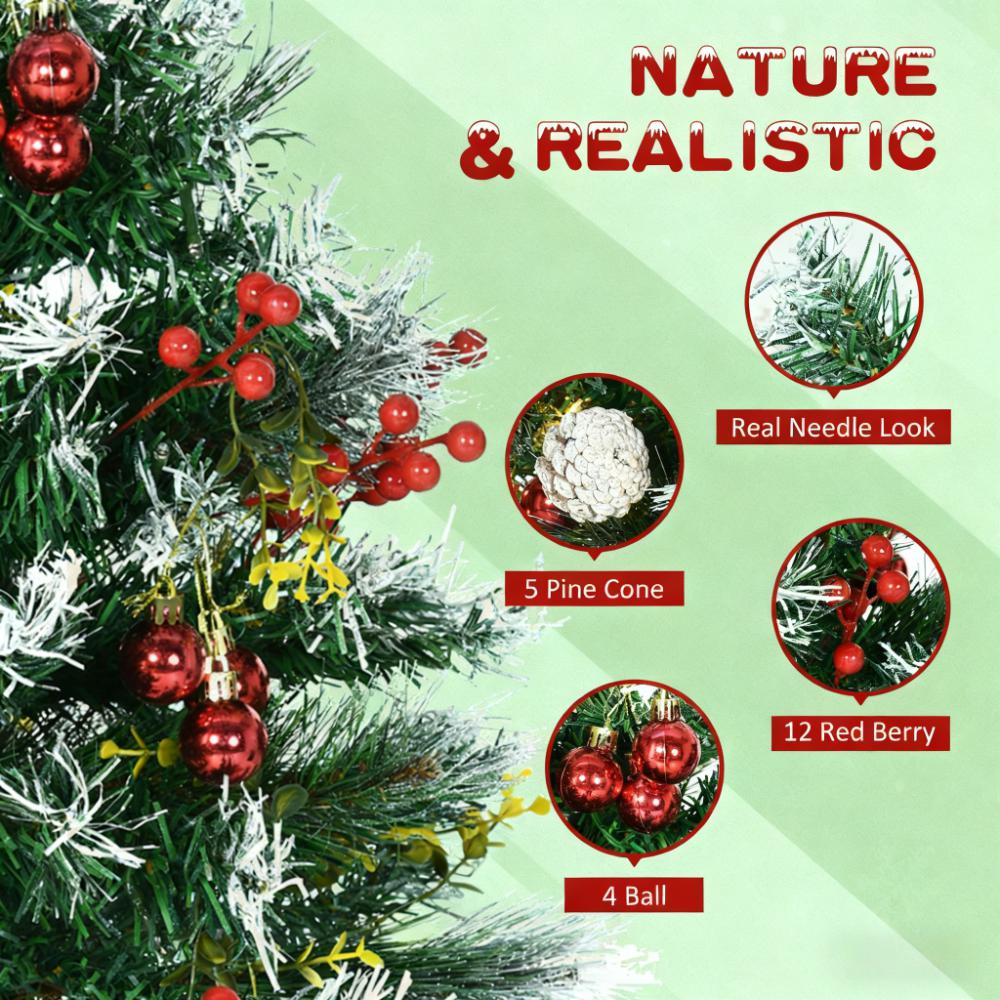 Artificial Christmas Tree Set with LED Lights - Festive Outdoor Decor