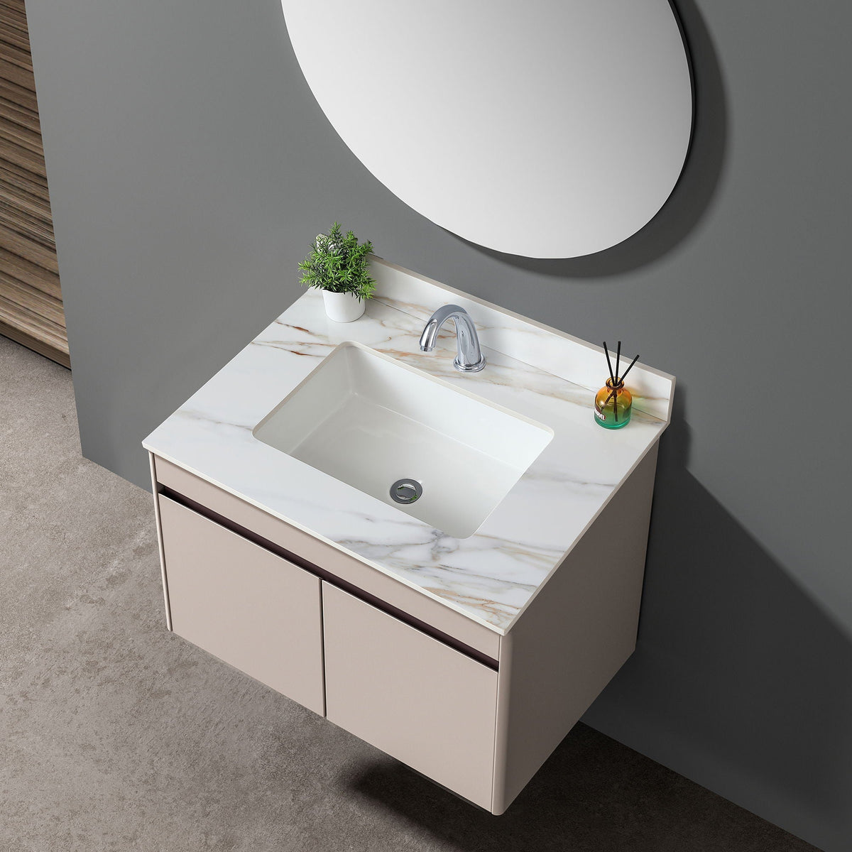 Elegant Vanity Top With Undermount Sink And Backsplash