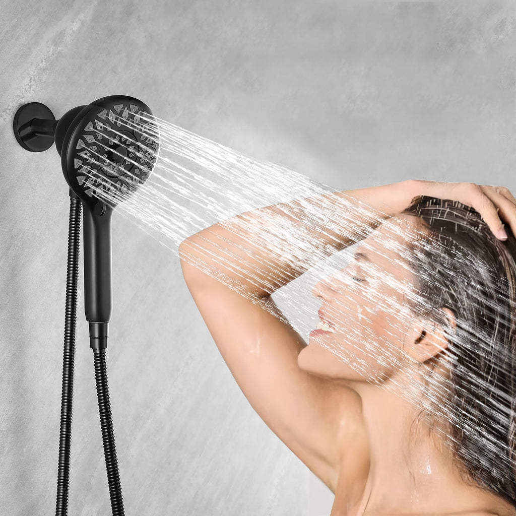 High Pressure Shower Head with 6 Spray Modes - Matte Black