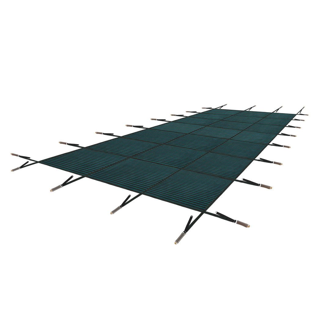 Swimming Pool Safety Cover with Installation Hardware - Green or Blue