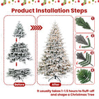 7.5ft Pre-Lit Flocked Artificial Christmas Tree