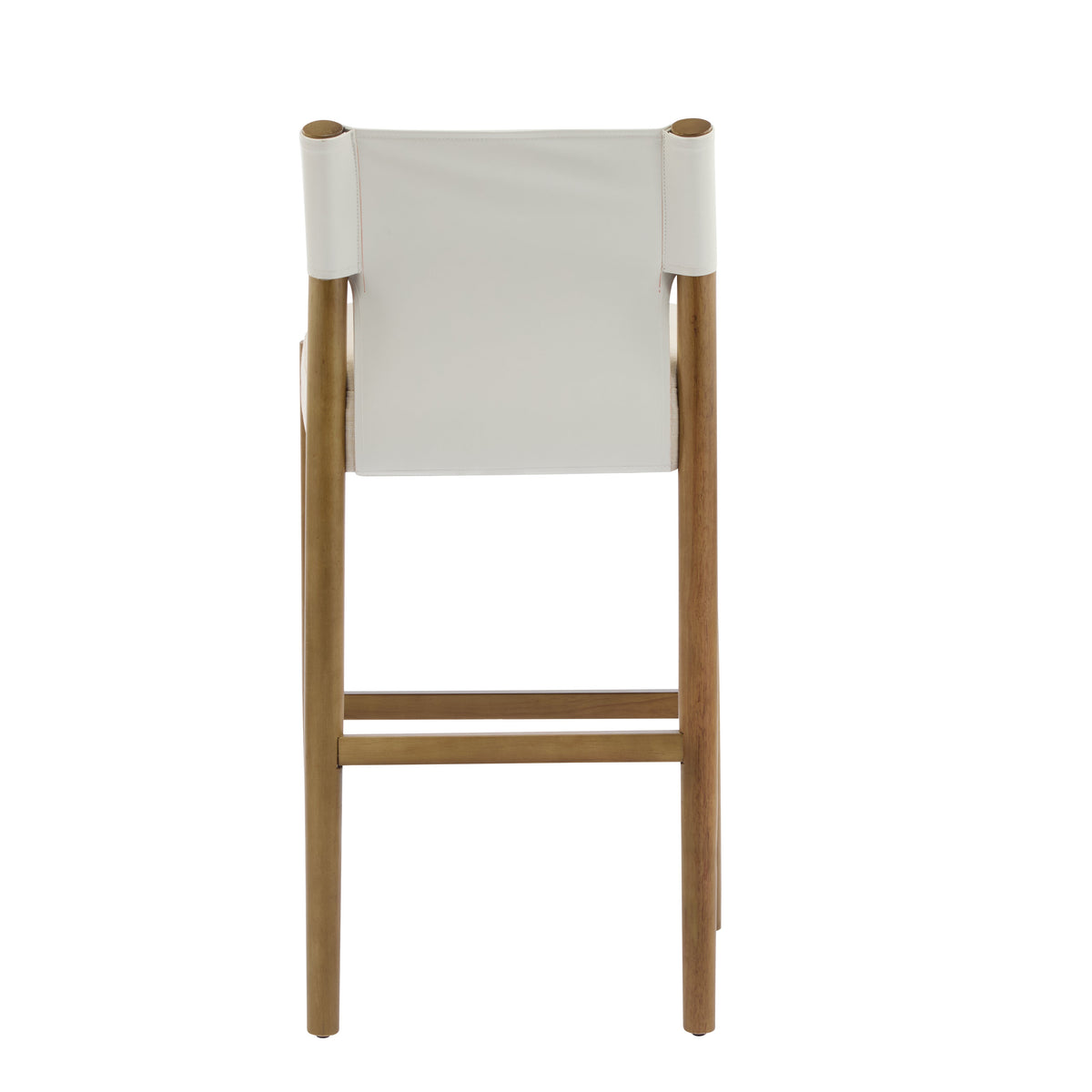 Solid Wood Bar Stool Set with Polyester Cushion - Brown & White
