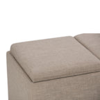 Avalon Upholstered Storage Ottoman with Flip-Over Serving Trays - Multiple Colors