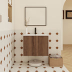 Floating Bathroom Vanity With Sink Combo with Soft-Close Doors - Brown or Light Brown