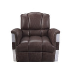 Brown Accent Arm Chair with Patchwork Aluminum Frame - 35" W x 35" D x 35" H
