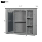 Wall Mounted Medicine Cabinet with Mirror and 6 Open Shelves - Multiple Colors