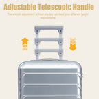 20 Inch ABS Hard Shell Luggage with Spinner Wheels - Silver