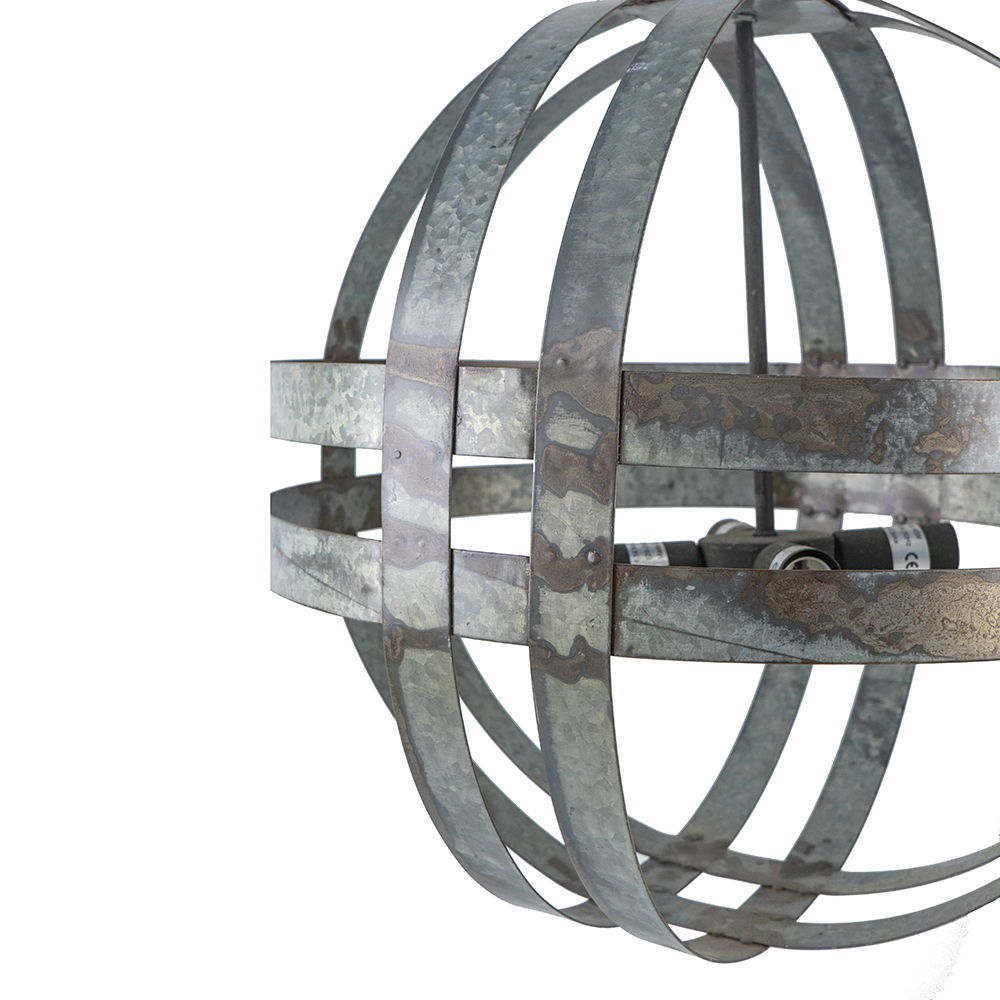 4 Light Galvanized Chandelier