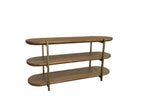 Light Brown Console Table with Open Storage Shelf - 60"