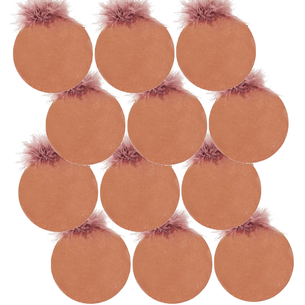 Glass Christmas Ball Ornaments with Hanging Loop - Light Brown