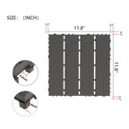 Interlocking Plastic Deck Tiles with Waterproof Construction - Dark Gray or Dark Brown