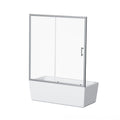 Single Sliding Shower Door for Bathtub with Chrome Handle - Chrome