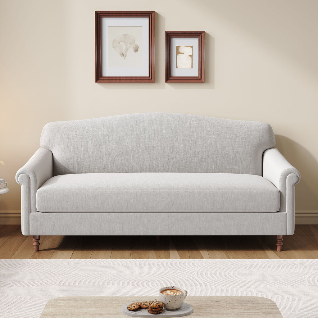 Loveseat Sofa 2 Seater Couch with Rolled Arms - Gray or Dark Gray