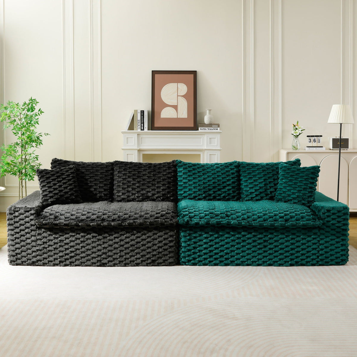 Multifunctional Stationary Sofa with Adjustable Layout - Choice of Color
